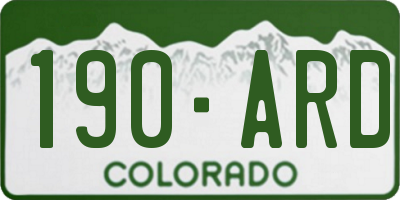 CO license plate 190ARD