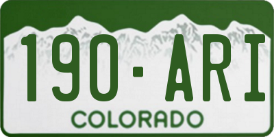 CO license plate 190ARI