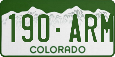 CO license plate 190ARM