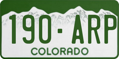 CO license plate 190ARP