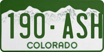 CO license plate 190ASH