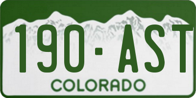CO license plate 190AST