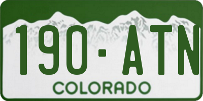 CO license plate 190ATN