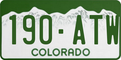 CO license plate 190ATW