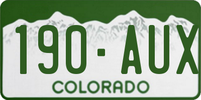 CO license plate 190AUX