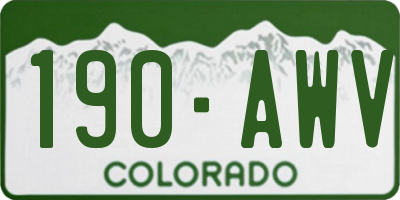 CO license plate 190AWV