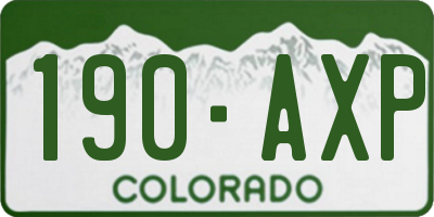 CO license plate 190AXP