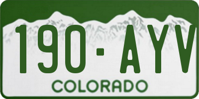CO license plate 190AYV