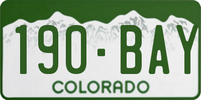 CO license plate 190BAY