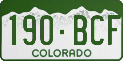 CO license plate 190BCF