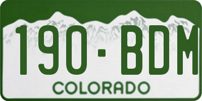 CO license plate 190BDM