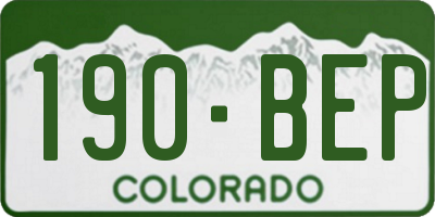 CO license plate 190BEP