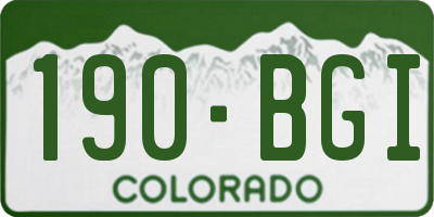 CO license plate 190BGI