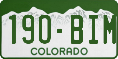 CO license plate 190BIM
