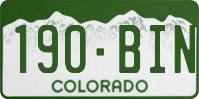CO license plate 190BIN