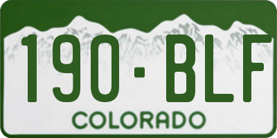 CO license plate 190BLF