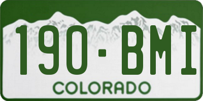 CO license plate 190BMI