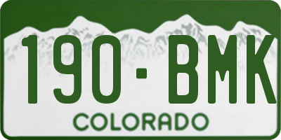 CO license plate 190BMK