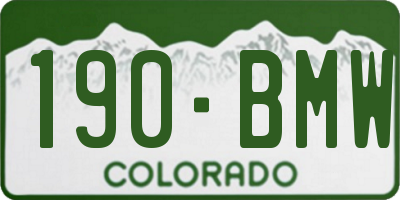 CO license plate 190BMW