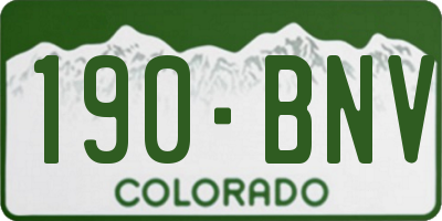 CO license plate 190BNV