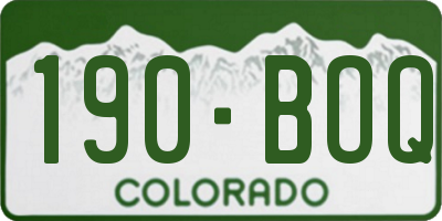 CO license plate 190BOQ