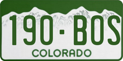CO license plate 190BOS