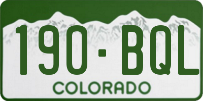 CO license plate 190BQL