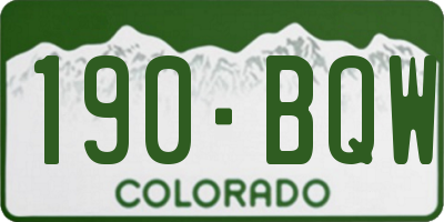 CO license plate 190BQW