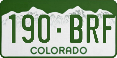 CO license plate 190BRF