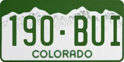 CO license plate 190BUI