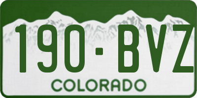 CO license plate 190BVZ