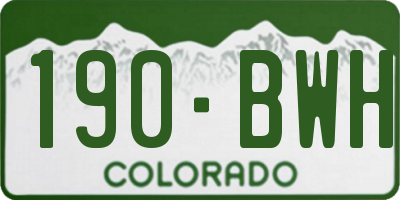 CO license plate 190BWH