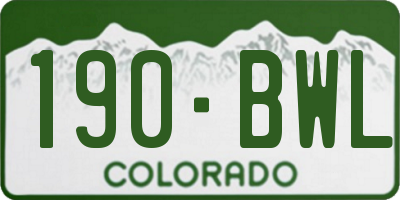 CO license plate 190BWL