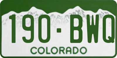 CO license plate 190BWQ
