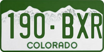 CO license plate 190BXR