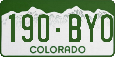 CO license plate 190BYO