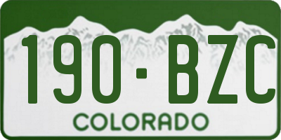 CO license plate 190BZC