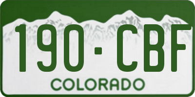 CO license plate 190CBF