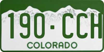 CO license plate 190CCH