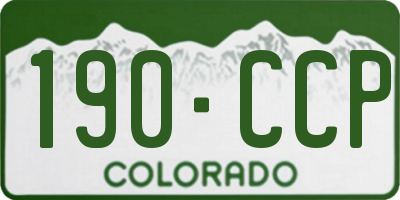 CO license plate 190CCP