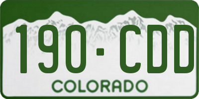 CO license plate 190CDD