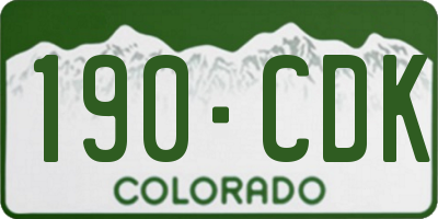 CO license plate 190CDK