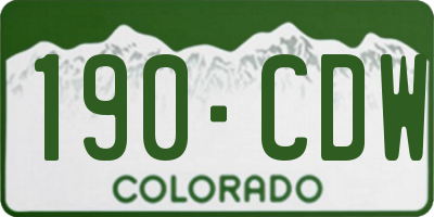 CO license plate 190CDW