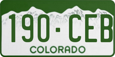 CO license plate 190CEB