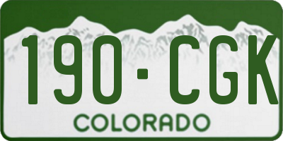 CO license plate 190CGK