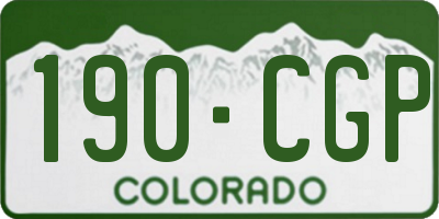 CO license plate 190CGP