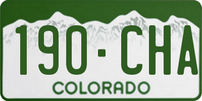 CO license plate 190CHA