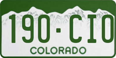 CO license plate 190CIO