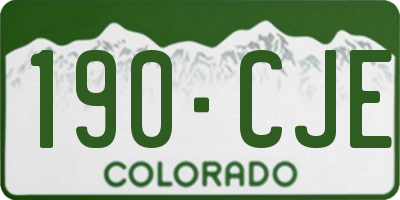 CO license plate 190CJE