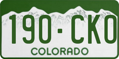 CO license plate 190CKO